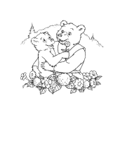 A coloring page of little bear